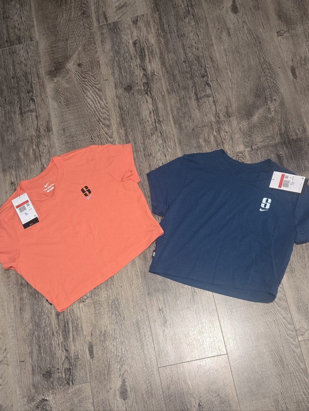 Nike Women's Cropped Tee BUNDLE- Coral and Navy